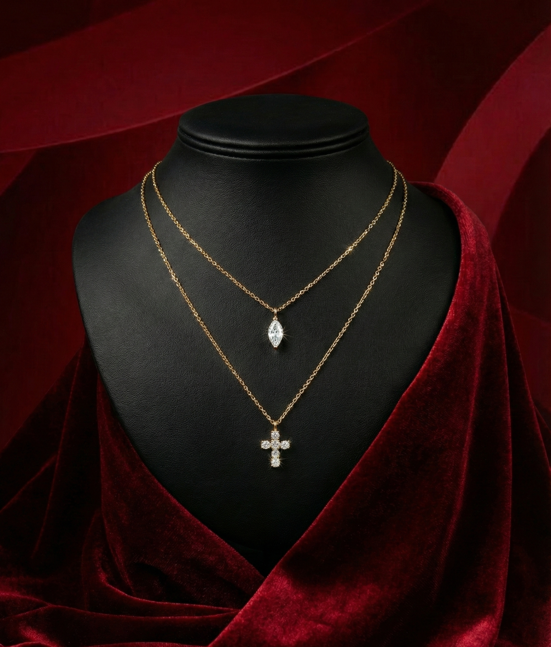 The Divine Grace Cross & Marquise Set
